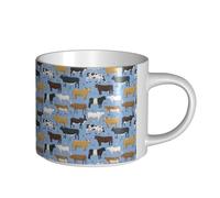 YWSOTRE Set di tori e mucche, animali da fattoria, bovini, mammiferi, Tazza in ceramica di grande capacità, tazza da tè, tazza da caffè 450 ml