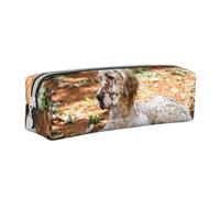 YWSOTRE Setter inglese Autunno Animali Cani Inglese, Astuccio per matite Astuccio per penne Astuccio per matite in pelle portatile con astuccio cosmetico con cerniera