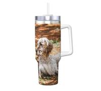 YWSOTRE Setter inglese Autunno Animali domestici Cani Inglese,Tazza Ice Bully da 40 oz con manico, in acciaio inossidabile, con borraccia