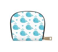 YWSOTRE Simpatiche balene blu, Custodia per carte in pelle PU Elegante porta carte di credito Porta carte di credito