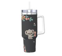 YWSOTRE Simpatico animale 3D Koala,Tazza Ice Bully da 40 oz con manico, in acciaio inossidabile, con borraccia