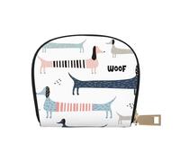 YWSOTRE Simpatico bassotto blu navy, Custodia per carte in pelle PU Elegante porta carte di credito Porta carte di credito
