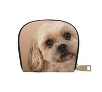 YWSOTRE Simpatico cane Shitzu, Custodia per carte in pelle PU Elegante porta carte di credito Porta carte di credito