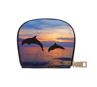YWSOTRE Simpatico delfino stampato, Custodia per carte in pelle PU Elegante porta carte di credito Porta carte di credito