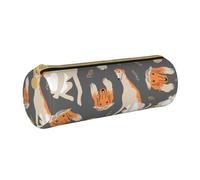 YWSOTRE Simpatico levriero afgano, Astuccio portapenne cilindrico Astuccio portapenne in pelle portatile con astuccio cosmetico con cerniera