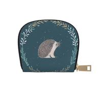 YWSOTRE Simpatico piccolo riccio, Custodia per carte in pelle PU Elegante porta carte di credito Porta carte di credito