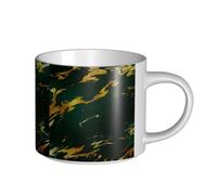 YWSOTRE Smeraldo, verde intenso, toni della terra, marmo dorato, Tazza in ceramica di grande capacità, tazza da tè, tazza da caffè 450 ml