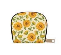 YWSOTRE Sorie di girasole fresco stampate, Custodia per carte in pelle PU Elegante porta carte di credito Porta carte di credito
