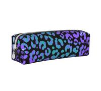 YWSOTRE Stampa animale esotica leopardo colorato, Astuccio per matite Astuccio per penne Astuccio per matite in pelle portatile con astuccio cosmetico con cerniera