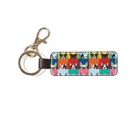 YWSOTRE Stampa colorata del Boston Terrier, Portachiavi in pelle PU, portachiavi con anello portachiavi, organizer, 1 pz