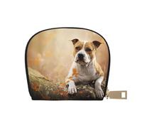 YWSOTRE Stampa dell'American Staffordshire Terrier, Custodia per carte in pelle PU Elegante porta carte di credito Porta carte di credito