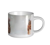 YWSOTRE Stampa di uno scoiattolo carino nella neve, Tazza in ceramica di grande capacità, tazza da tè, tazza da caffè 450 ml