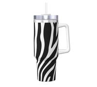 YWSOTRE Stampa Zebra,Tazza Ice Bully da 40 oz con manico, in acciaio inossidabile, con borraccia