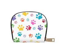 YWSOTRE Stampe colorate della zampa del cane, Custodia per carte in pelle PU Elegante porta carte di credito Porta carte di credito