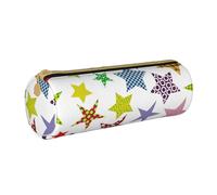 YWSOTRE Stelle colorate luminose, Astuccio portapenne cilindrico Astuccio portapenne in pelle portatile con astuccio cosmetico con cerniera