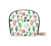 YWSOTRE Succulente del cactus dell'acquerello, Custodia per carte in pelle PU Elegante porta carte di credito Porta carte di credito