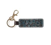 YWSOTRE Succulente fresche stampate, Portachiavi in pelle PU, portachiavi con anello portachiavi, organizer, 1 pz