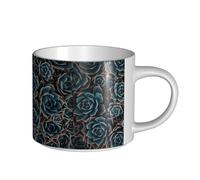 YWSOTRE Succulente fresche stampate, Tazza in ceramica di grande capacità, tazza da tè, tazza da caffè 450 ml