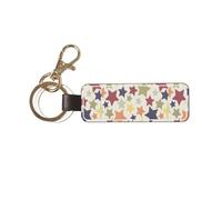 YWSOTRE Superficie colorata a stella, Portachiavi in pelle PU, portachiavi con anello portachiavi, organizer, 1 pz