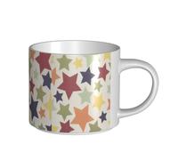 YWSOTRE Superficie colorata a stella, Tazza in ceramica di grande capacità, tazza da tè, tazza da caffè 450 ml
