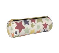 YWSOTRE Superficie colorata stella, Astuccio portapenne cilindrico Astuccio portapenne in pelle portatile con astuccio cosmetico con cerniera