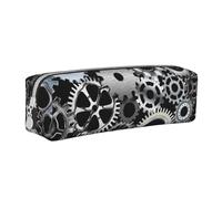 YWSOTRE Tecnologia di rendering dei metalli per ingranaggi Arte digitale, Astuccio per matite Astuccio per penne Astuccio per matite in pelle portatile con astuccio cosmetico con cerniera