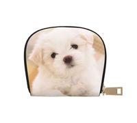 YWSOTRE Terrier bianco dell'altopiano occidentale, Custodia per carte in pelle PU Elegante porta carte di credito Porta carte di credito
