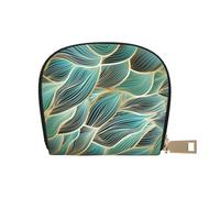 YWSOTRE Tessuto oro e verde strutturato, Custodia per carte in pelle PU Elegante porta carte di credito Porta carte di credito