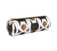 YWSOTRE Testa di Doberman con motivo poligonale, Astuccio portapenne cilindrico Astuccio portapenne in pelle portatile con astuccio cosmetico con cerniera
