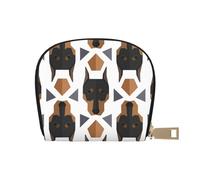 YWSOTRE Testa di Doberman con motivo poligonale, Custodia per carte in pelle PU Elegante porta carte di credito Porta carte di credito