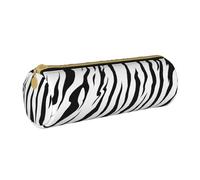 YWSOTRE Texture tigre del Bengala stampata, Astuccio portapenne cilindrico Astuccio portapenne in pelle portatile con astuccio cosmetico con cerniera