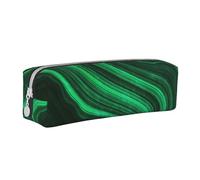 YWSOTRE Trama di malachite, Astuccio per matite Astuccio per penne Astuccio per matite in pelle portatile con astuccio cosmetico con cerniera