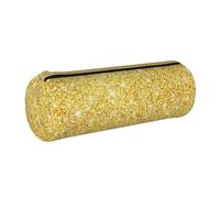 YWSOTRE Trama glitter oro, Astuccio portapenne cilindrico Astuccio portapenne in pelle portatile con astuccio cosmetico con cerniera