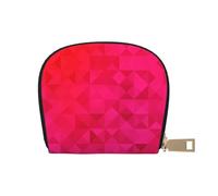 YWSOTRE Triangolo geometrico fucsia, Custodia per carte in pelle PU Elegante porta carte di credito Porta carte di credito