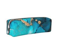 YWSOTRE Turbinii astratti alla moda dell'oro dell'alzavola, Astuccio per matite Astuccio per penne Astuccio per matite in pelle portatile con astuccio cosmetico con cerniera