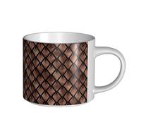 YWSOTRE Ventagli Art Déco in oro rosa su nero, Tazza in ceramica di grande capacità, tazza da tè, tazza da caffè 450 ml