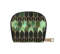 YWSOTRE Vetrata verde, Custodia per carte in pelle PU Elegante porta carte di credito Porta carte di credito