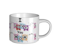 YWSOTRE Voglio bene alla tua mamma, Tazza in ceramica di grande capacità, tazza da tè, tazza da caffè 450 ml