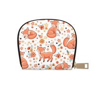 YWSOTRE Volpi rosse simpatico cartone animato, Custodia per carte in pelle PU Elegante porta carte di credito Porta carte di credito