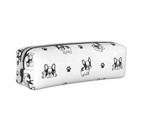 YWSOTRE Zampa del bulldog francese, Astuccio per matite Astuccio per penne Astuccio per matite in pelle portatile con astuccio cosmetico con cerniera