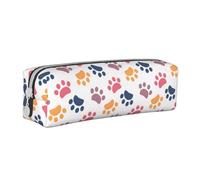 YWSOTRE Zampa Modello Impronta Animale Su Un Bianco, Astuccio per matite Astuccio per penne Astuccio per matite in pelle portatile con astuccio cosmetico con cerniera