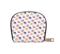 YWSOTRE Zampa Modello Impronta Animale Su Un Bianco, Custodia per carte in pelle PU Elegante porta carte di credito Porta carte di credito