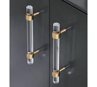 YWTCDMTF Maniglie per Porte, pomelli e Maniglie per mobili da Cucina, Maniglie in Vetro Acrilico Trasparente (Lunghezza 6 cm | Foro Singolo)