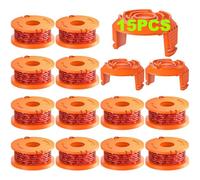 YWTESCH 15 Pack Trimmer Spool Line per Worx, (WA0010) Sostituzione Trimmer Spool Line per Worx, Trimmer Line Refills 0.065 Pollici per Worx, Adatto per Worx String Trimmers