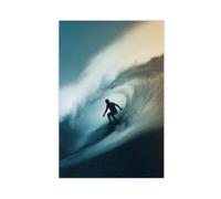 YWTJAX Potente poster della tela del manifesto dell'onda del surf per il | 61 cm di lunghezza x 91 cm di larghezza, stile senza cornice, diverse dimensioni, stili di cornice, arte da parete