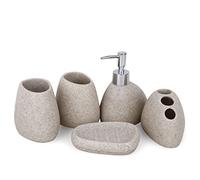 YWXG Set di Accessori da Bagno 5 Pezzi semplicità Moderna Forniture per Bagno Portaspazzolino Portasapone Portasapone Tazza risciacquo Set di Accessori da Bagno Completo Sapone Portasapone Rinse Cup