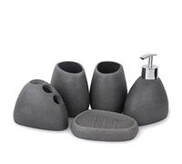 YWXG Set di Accessori da Bagno 5 Pezzi semplicità Moderna Forniture per Bagno Portaspazzolino Portasapone Portasapone Tazza risciacquo Set di Accessori da Bagno Completo Sapone Portasapone Rinse Cup