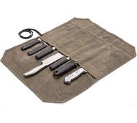 YWYHHM Borsa portacoltelli, con 7 scomparti per coltelli e cucchiai, contenitore per coltelli, coltelli da cucina, borsa per attrezzi per campeggio, borsa per attrezzi, cachi, 56 x 43 cm, Organizer