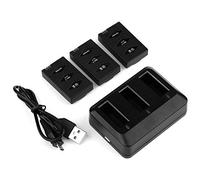 YX Parrot MiniDrones Caricabatterie Hub + 3 Pezzi 3.7V 600mAh Batteria, 3 Porte USB Caricabatterie per Jumping Sumo Race Rolling Spider Mambo Airborne Hydrofoil Swing