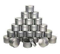 YXADGML Barattoli per Candele Vuoti Barattoli for Candele, 24/12 Pezzi, contenitori Metallici da 4 Once for la Produzione, barattoli for Candele, conservazione a Secco(24 PCS Silver)